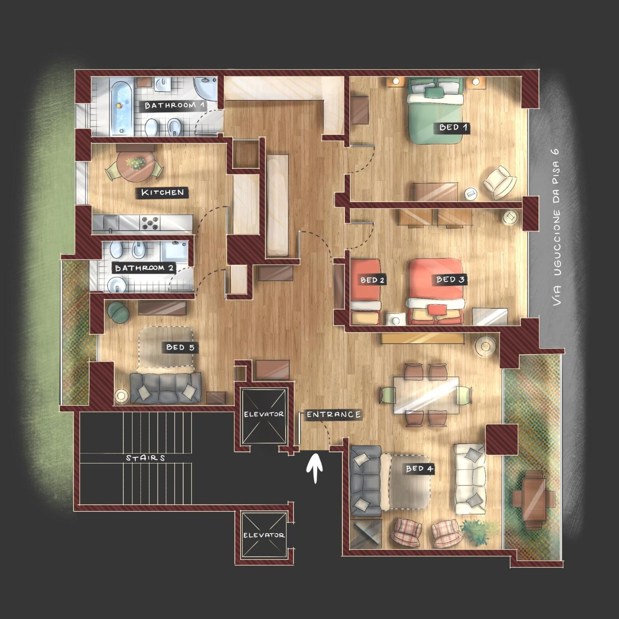 Apartamento Luminous Stylish Quiet 150m2, Tre Torri
